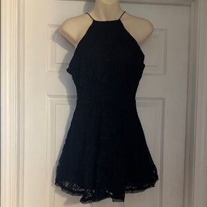 Kimchi Blue Elegant Black Halter Mini Dress